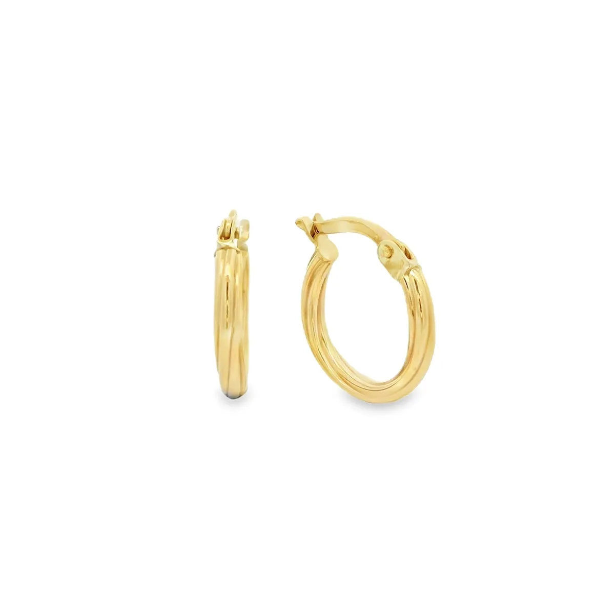 9ct Yellow Gold 10mm Round Twist Hoops GEAR395
