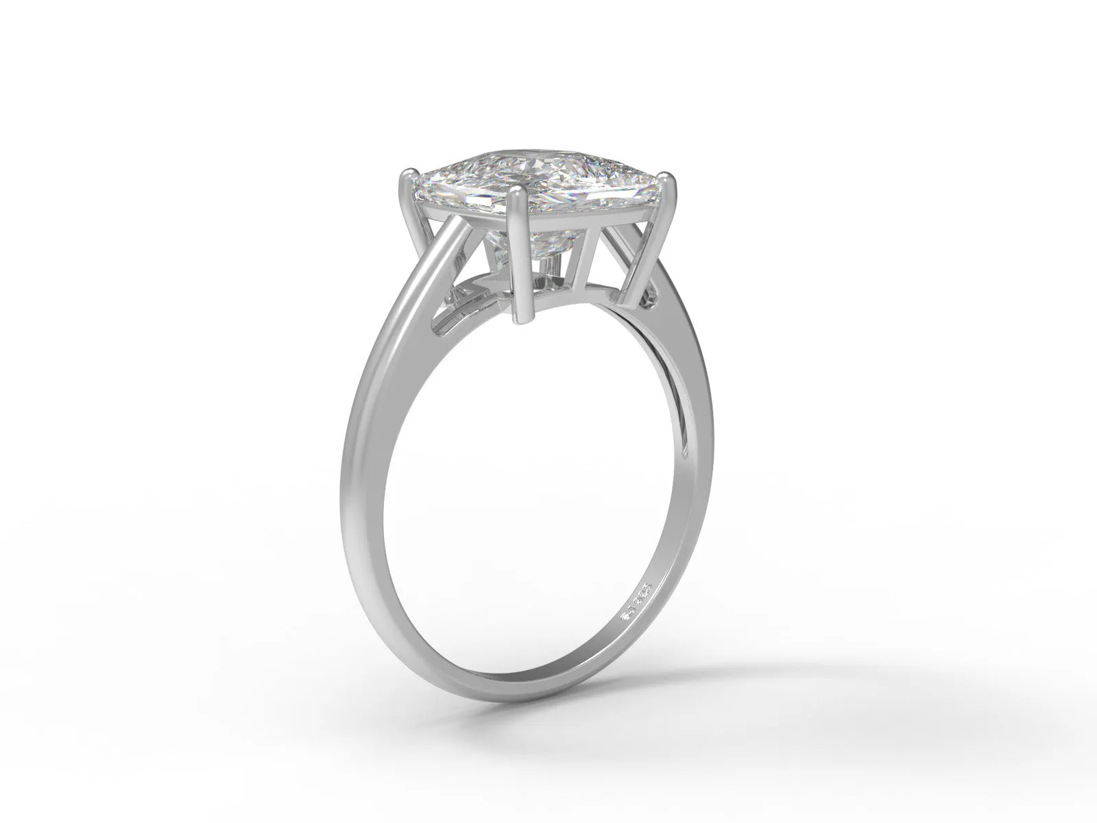 9MM Cushion Moissanite Diamond 925 Sterling Silver Solitaire Ring