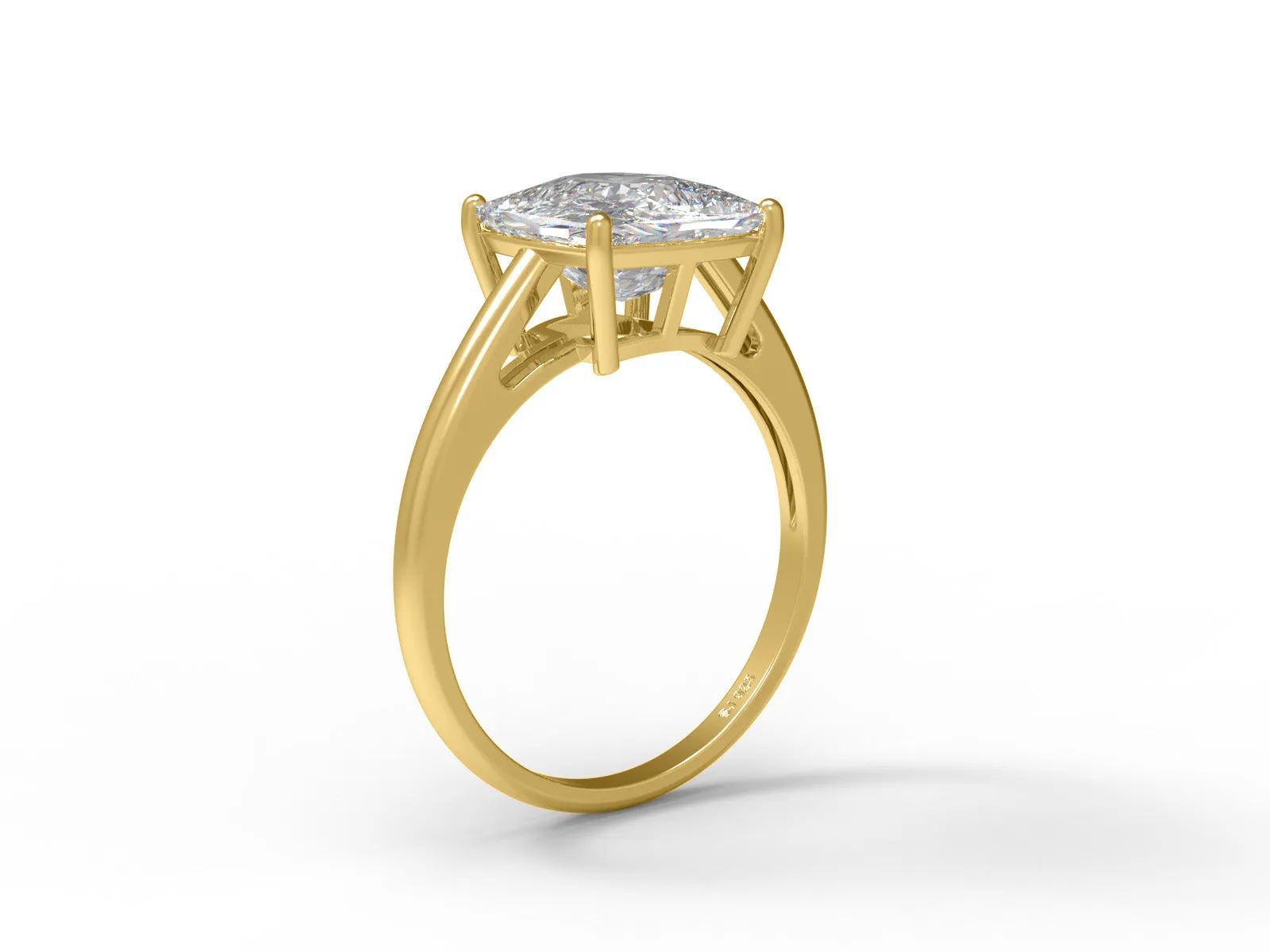 9MM Cushion Moissanite Diamond 925 Sterling Silver Solitaire Ring