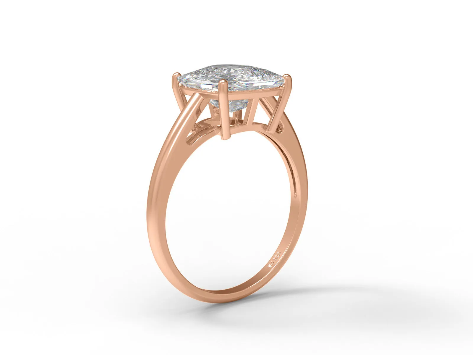9MM Cushion Moissanite Diamond 925 Sterling Silver Solitaire Ring