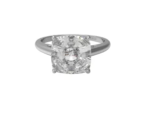 9MM Cushion Moissanite Diamond 925 Sterling Silver Solitaire Ring