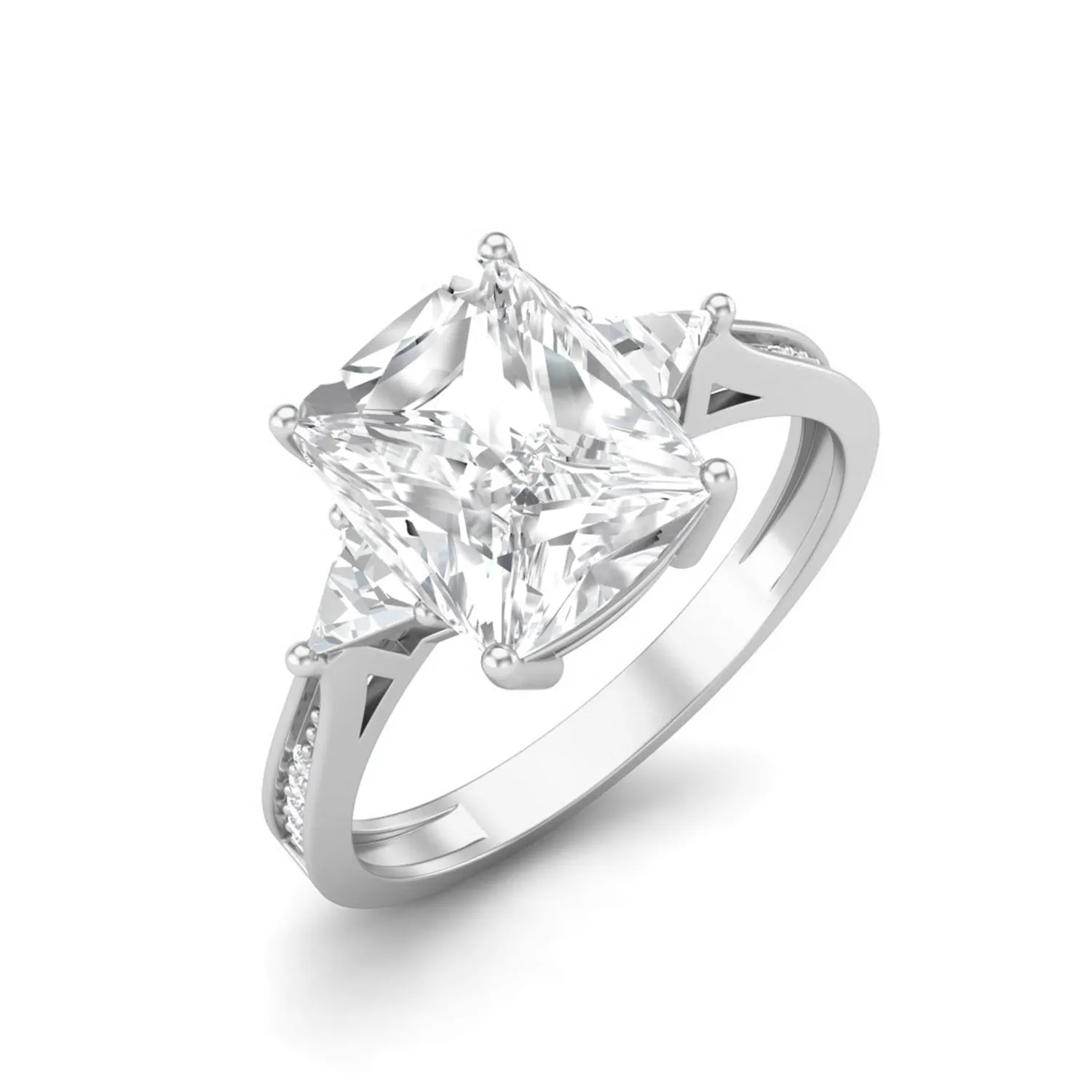 9X7 MM Cushion Shape Moissanite Solitaire Statement Ring