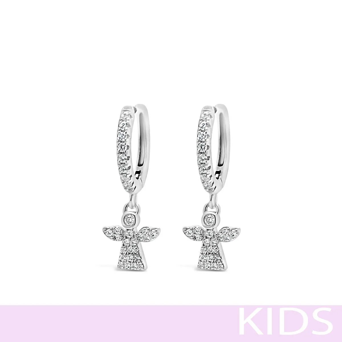 Absolute Kids Silver Angel Hoop Earrings