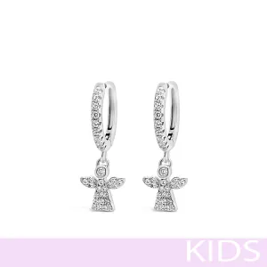 Absolute Kids Silver Angel Hoop Earrings
