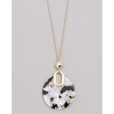 Acetate Disc Pendant Necklace