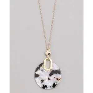 Acetate Disc Pendant Necklace