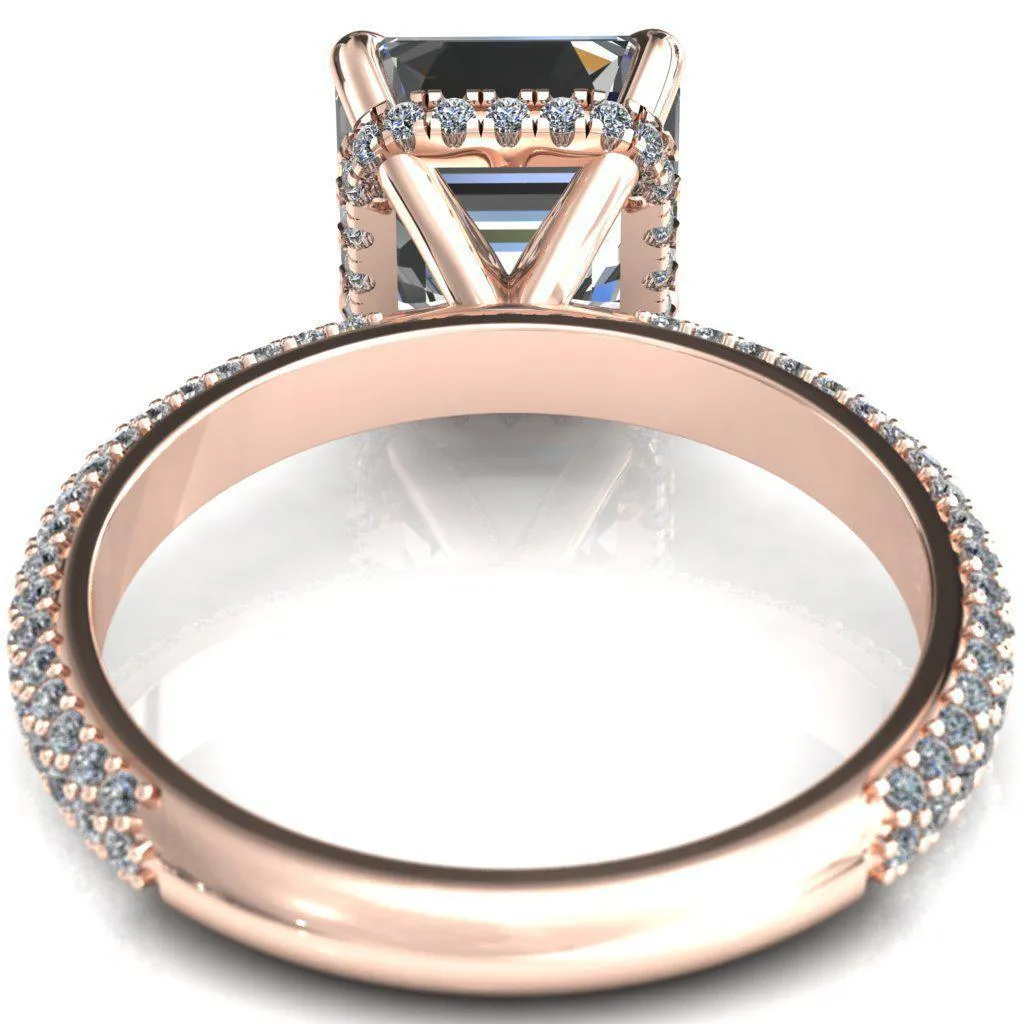 Adina Asscher Moissanite 4 Prong Diamond Accent Engagement Ring