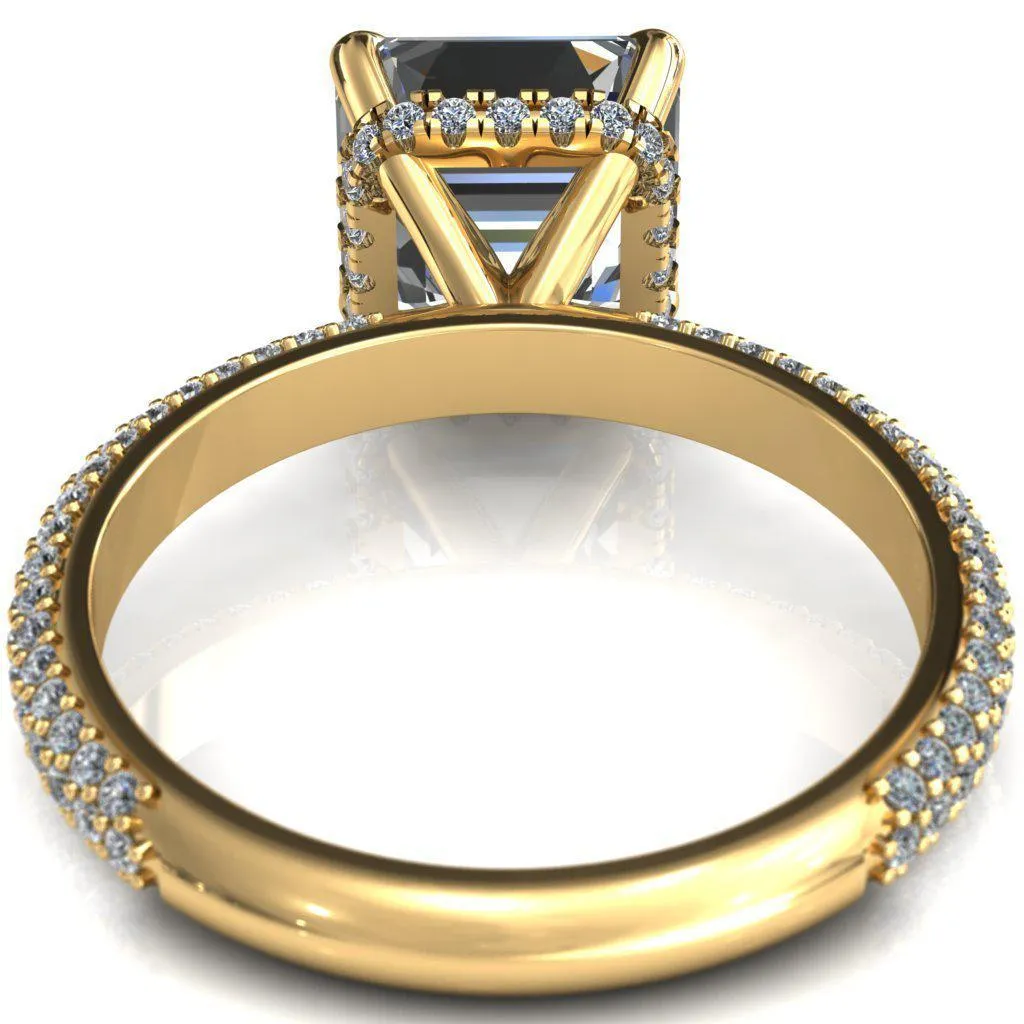 Adina Asscher Moissanite 4 Prong Diamond Accent Engagement Ring