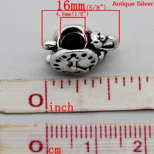 Alarm Clock European Bead Compatible for Most European Snake Chain Bracelet