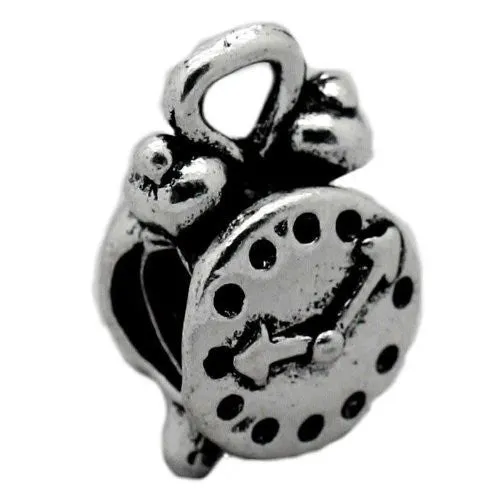 Alarm Clock European Bead Compatible for Most European Snake Chain Bracelet