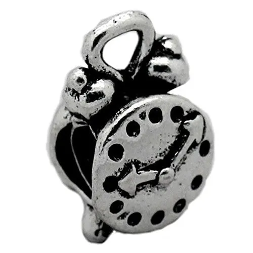 Alarm Clock European Bead Compatible for Most European Snake Chain Bracelet