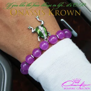 Alpha Soror Green Frog Bead Bracelet