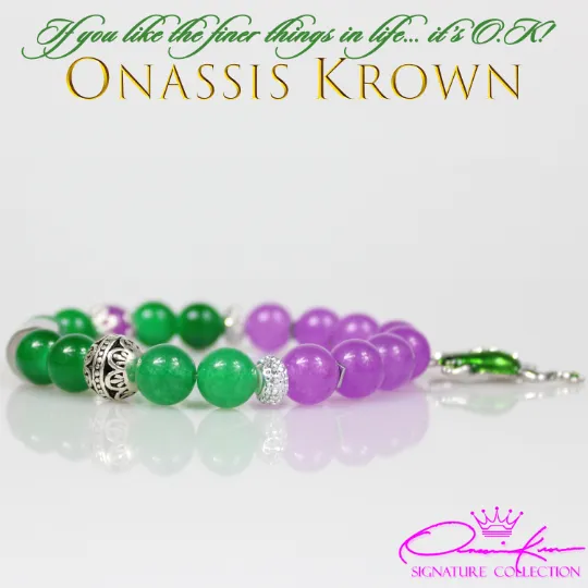Alpha Soror Green Frog Bead Bracelet