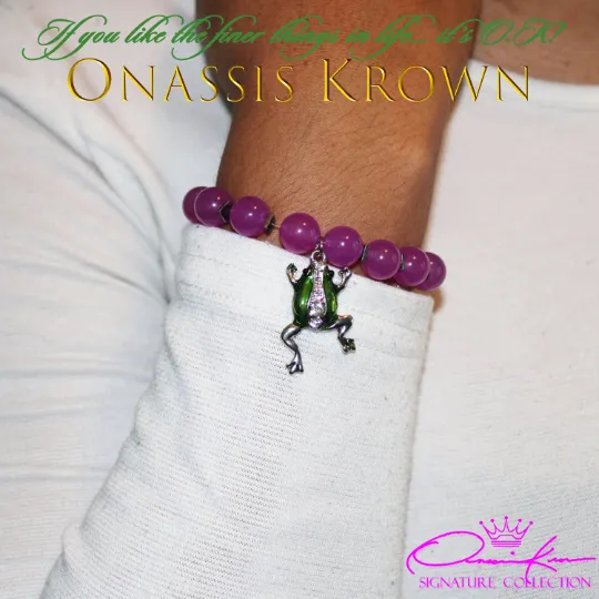 Alpha Soror Green Frog Bead Bracelet