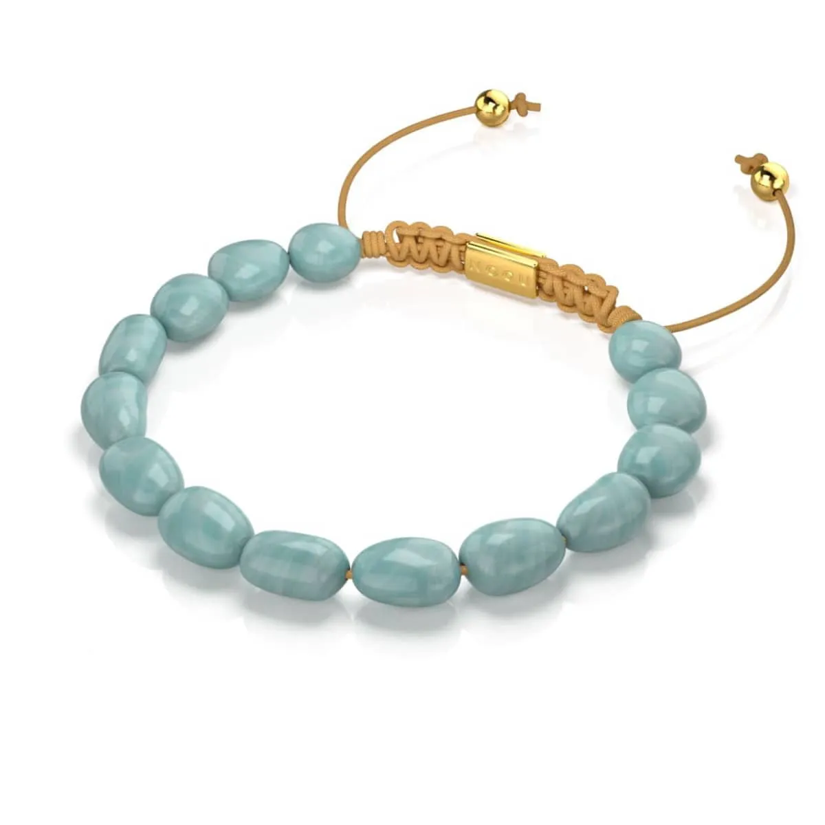 Amazonite | Gold | Gemstone Pebble Macrame Bracelet
