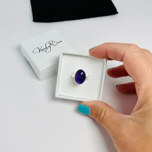 Amethyst Gemstone Ring - Adjustable