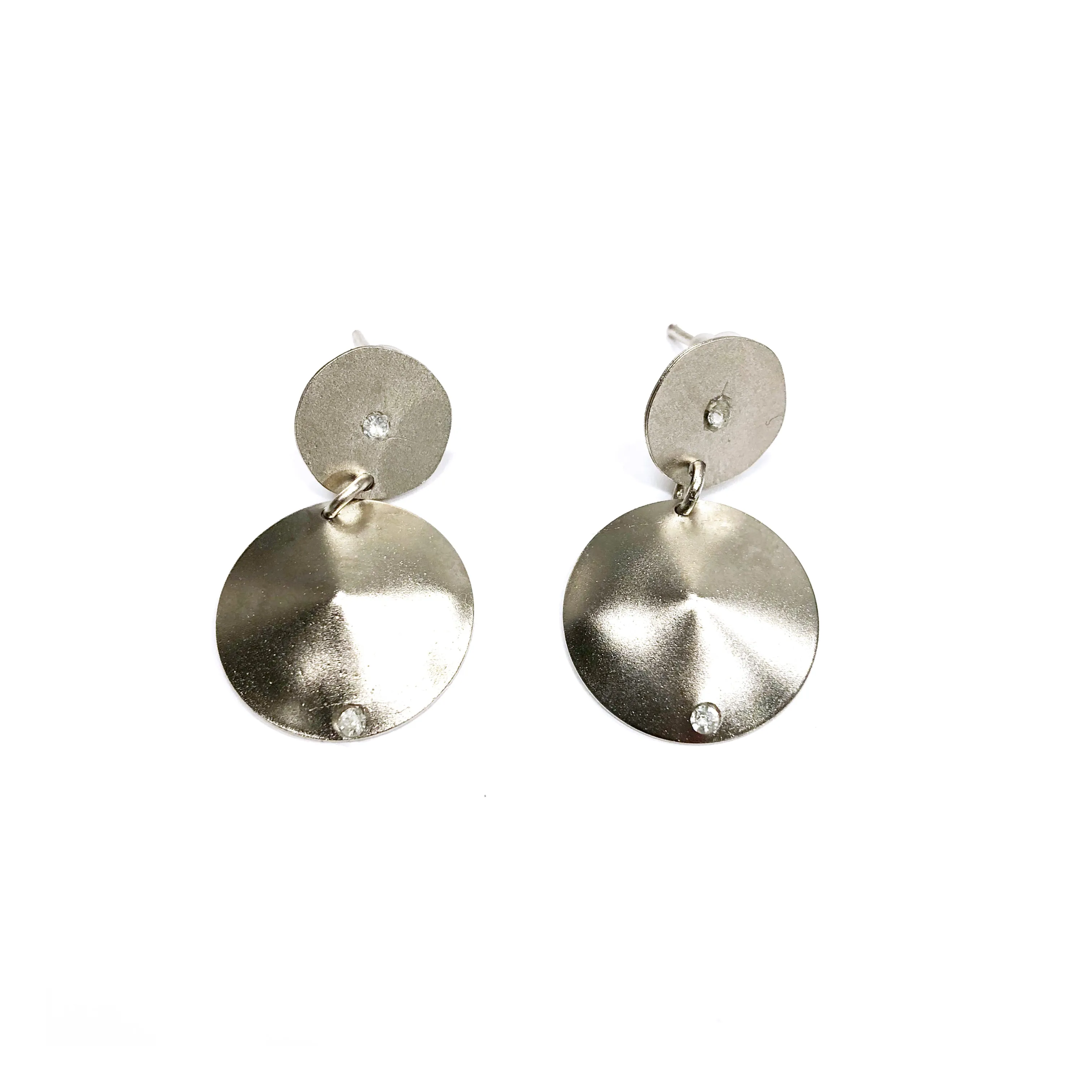 Amy 24K gold and Swarovski crystal circular dangle earrings