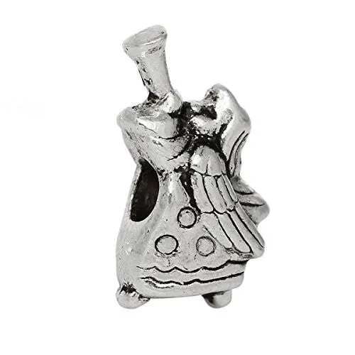 Angel with Blow Horn Dangle Charm European Bead Compatible for Most European Snake Chain Bracelet