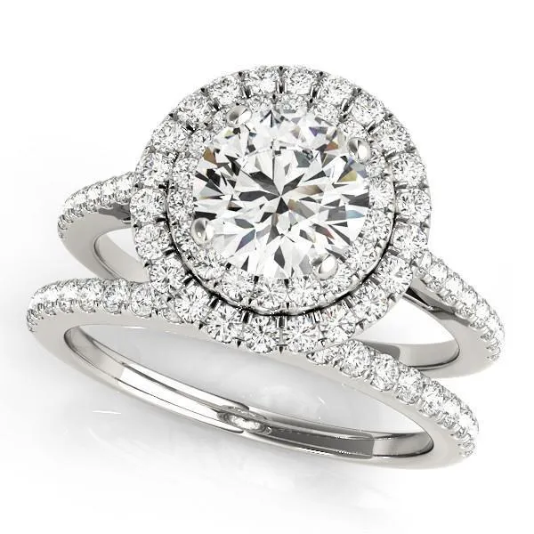 Anita Round Center Stone Double Halo Engagement Ring