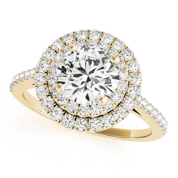 Anita Round Center Stone Double Halo Engagement Ring