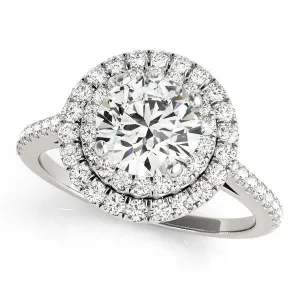 Anita Round Center Stone Double Halo Engagement Ring