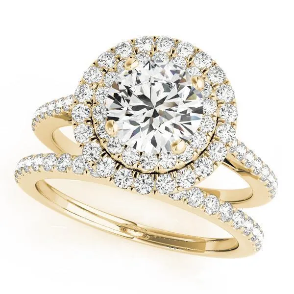 Anita Round Center Stone Double Halo Engagement Ring