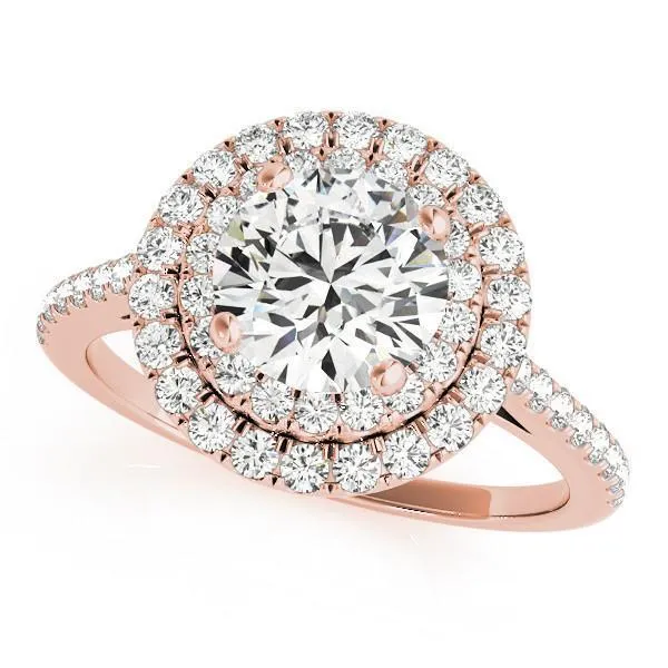 Anita Round Center Stone Double Halo Engagement Ring