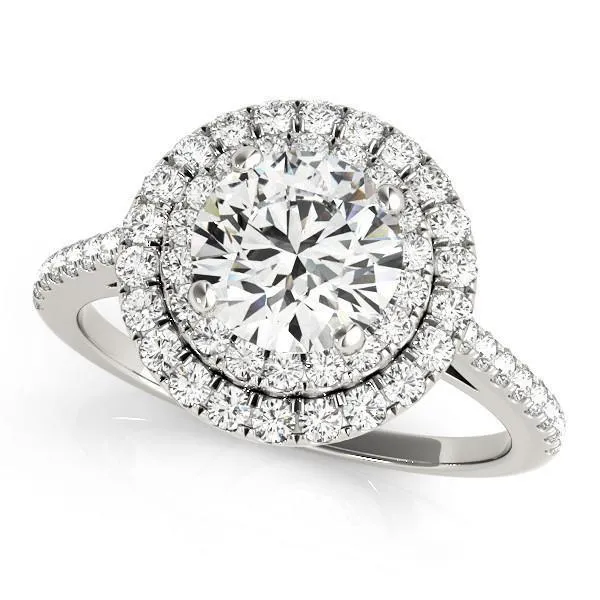 Anita Round Center Stone Double Halo Engagement Ring