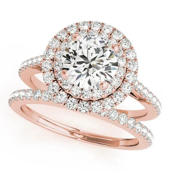 Anita Round Center Stone Double Halo Engagement Ring