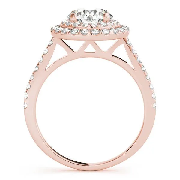 Anita Round Center Stone Double Halo Engagement Ring