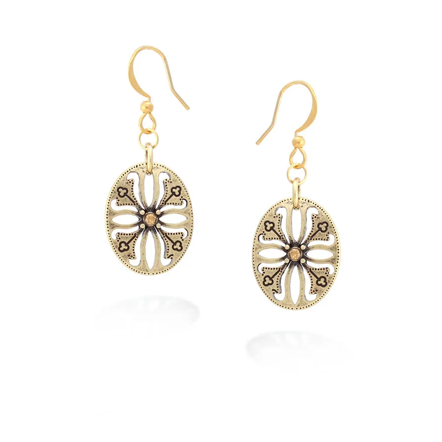 ANTIQUE GOLD EARRINGS #GE18633_GOLD (LH11 LH12)