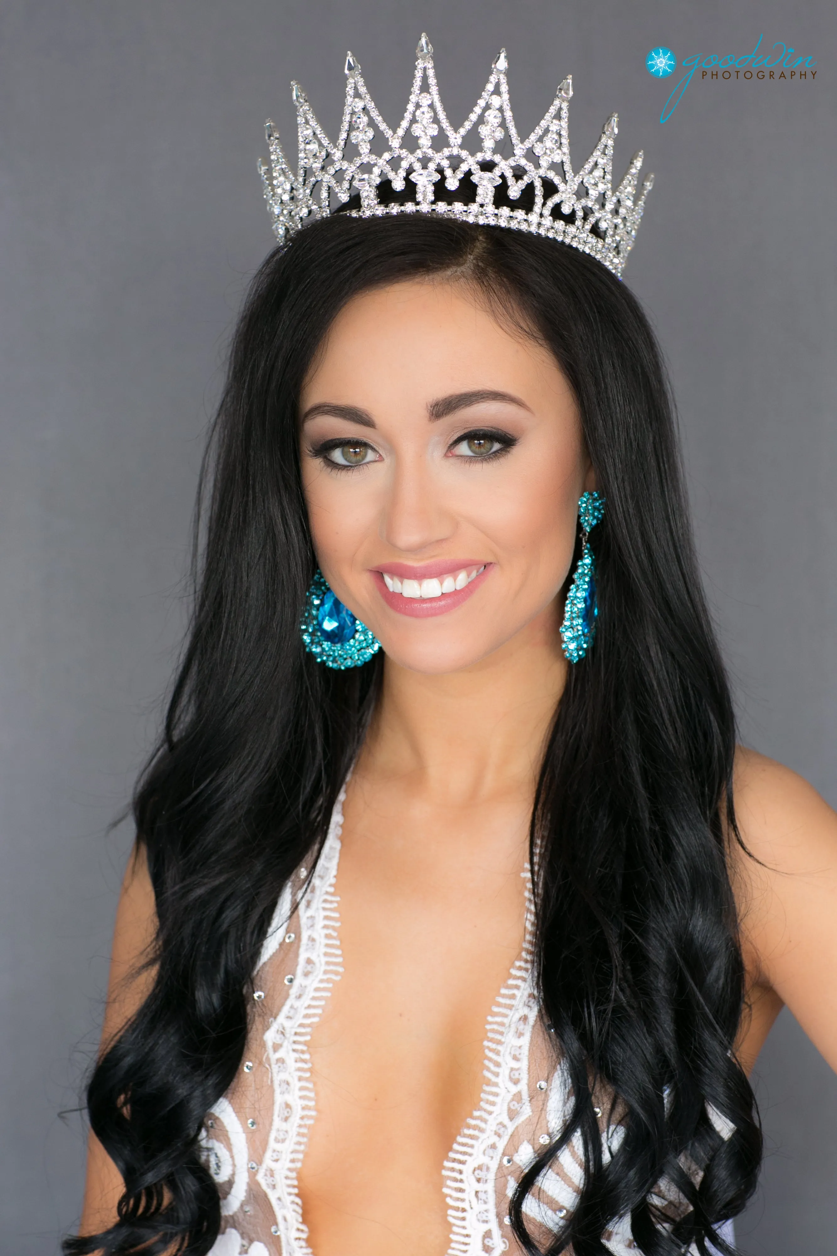 Aqua Chandelier Earrings with AB Stones | Pageant Chunky Earrings | H202-7