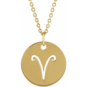 Aries Disc Zodiac Pendant