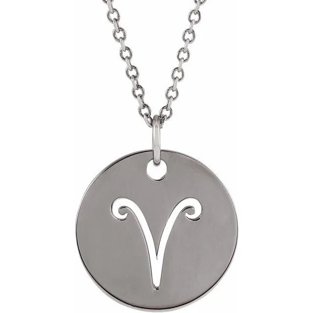 Aries Disc Zodiac Pendant