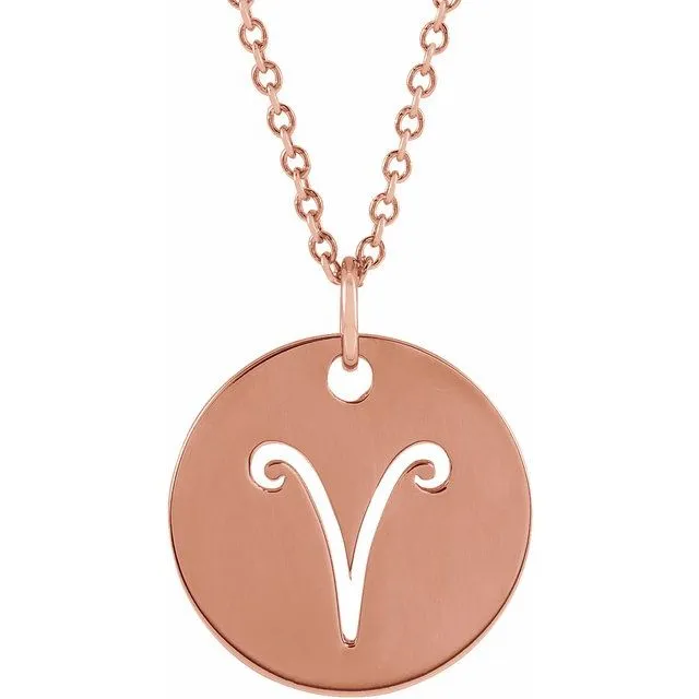 Aries Disc Zodiac Pendant