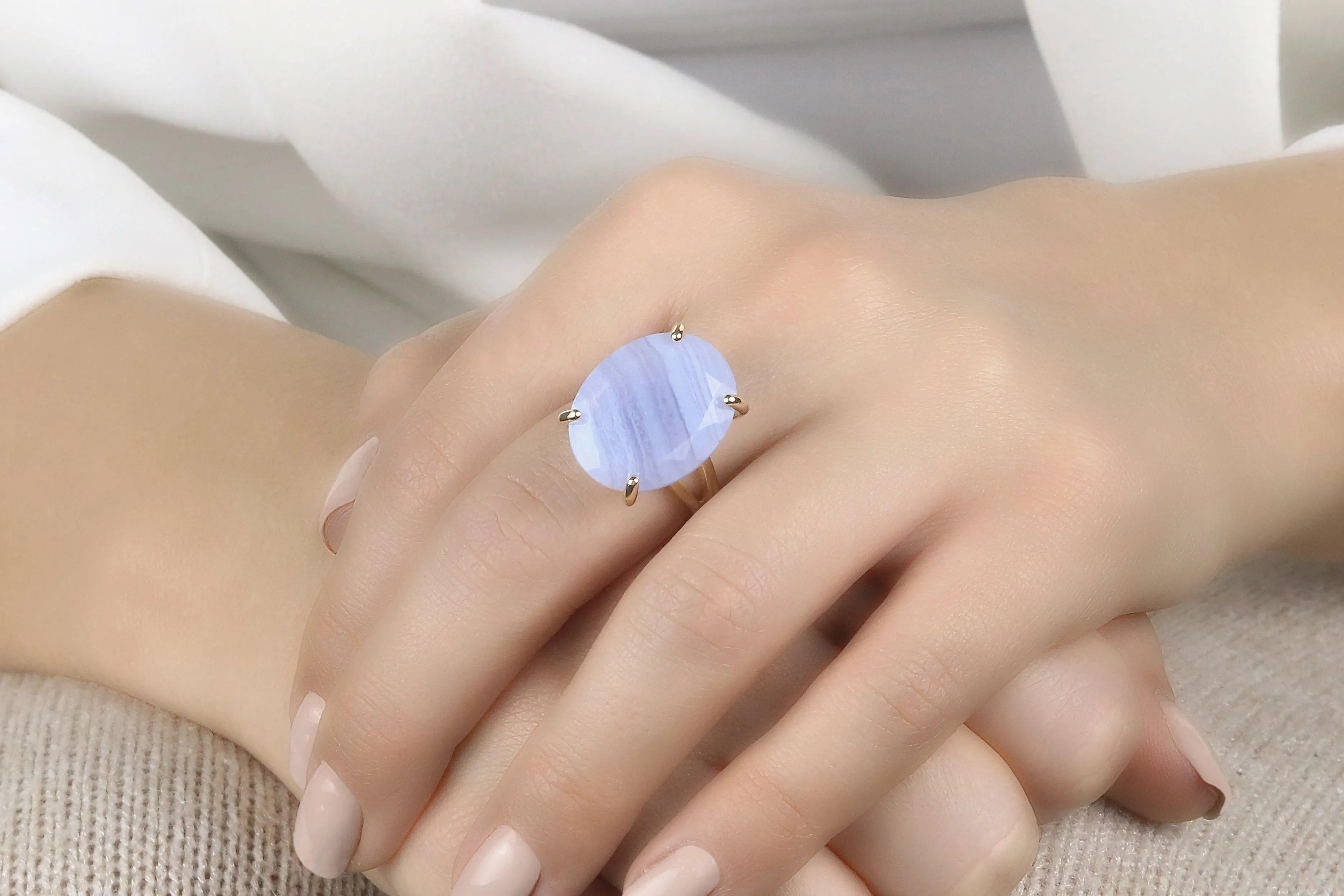 Artisan Natural Agate Gemstone Sterling Silver Rings