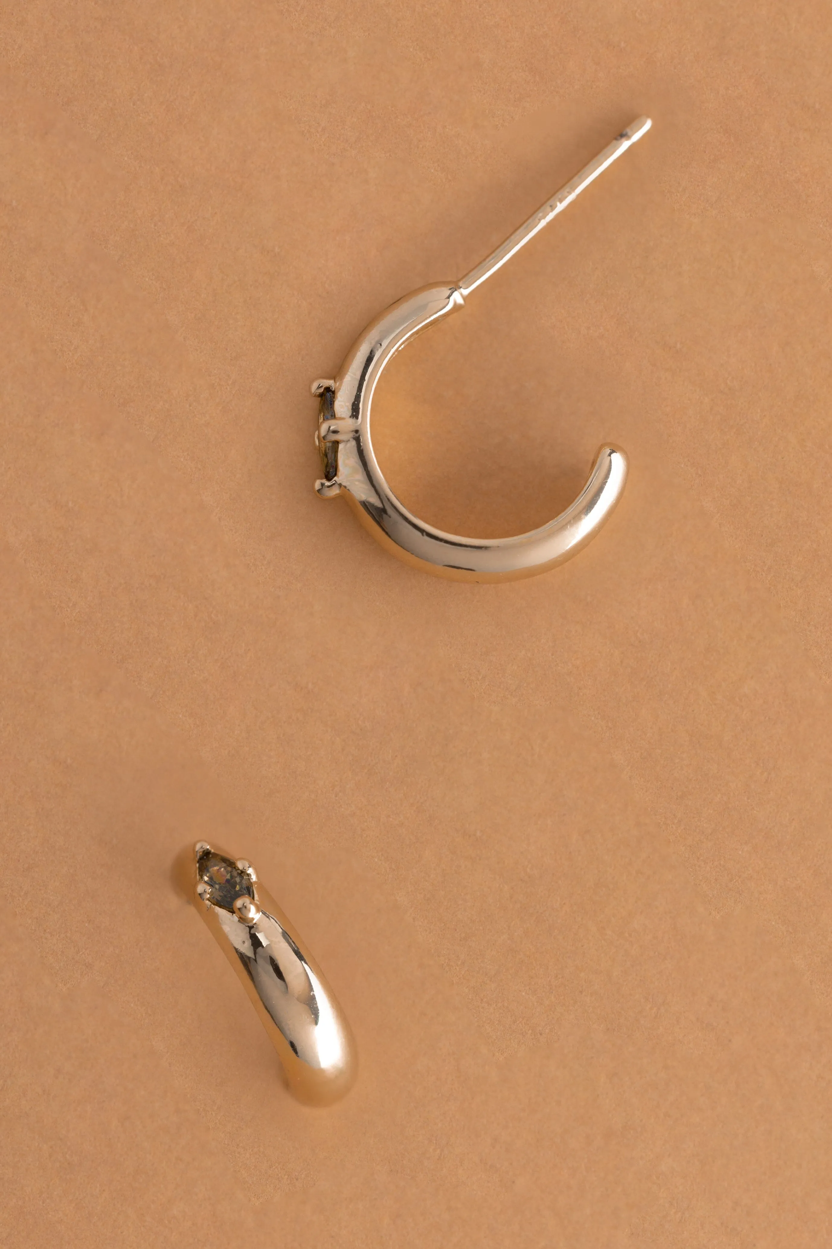 August Peridot J-Hoop Earrings