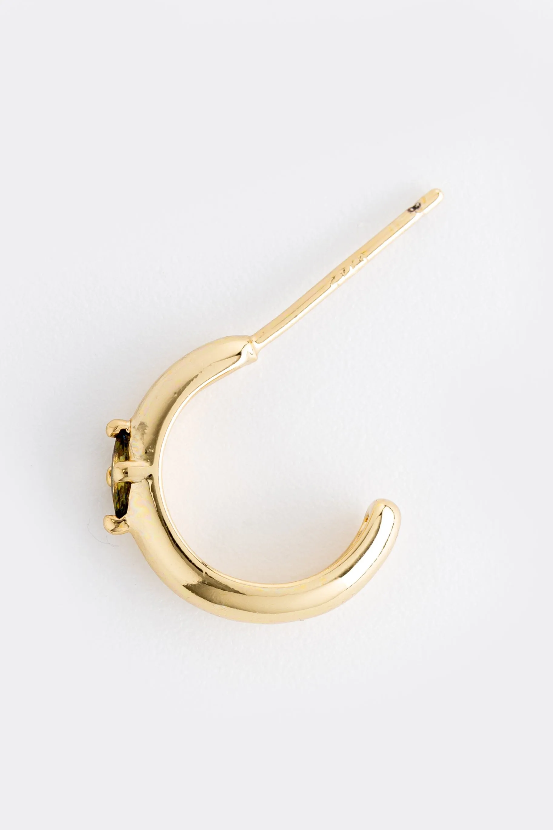 August Peridot J-Hoop Earrings