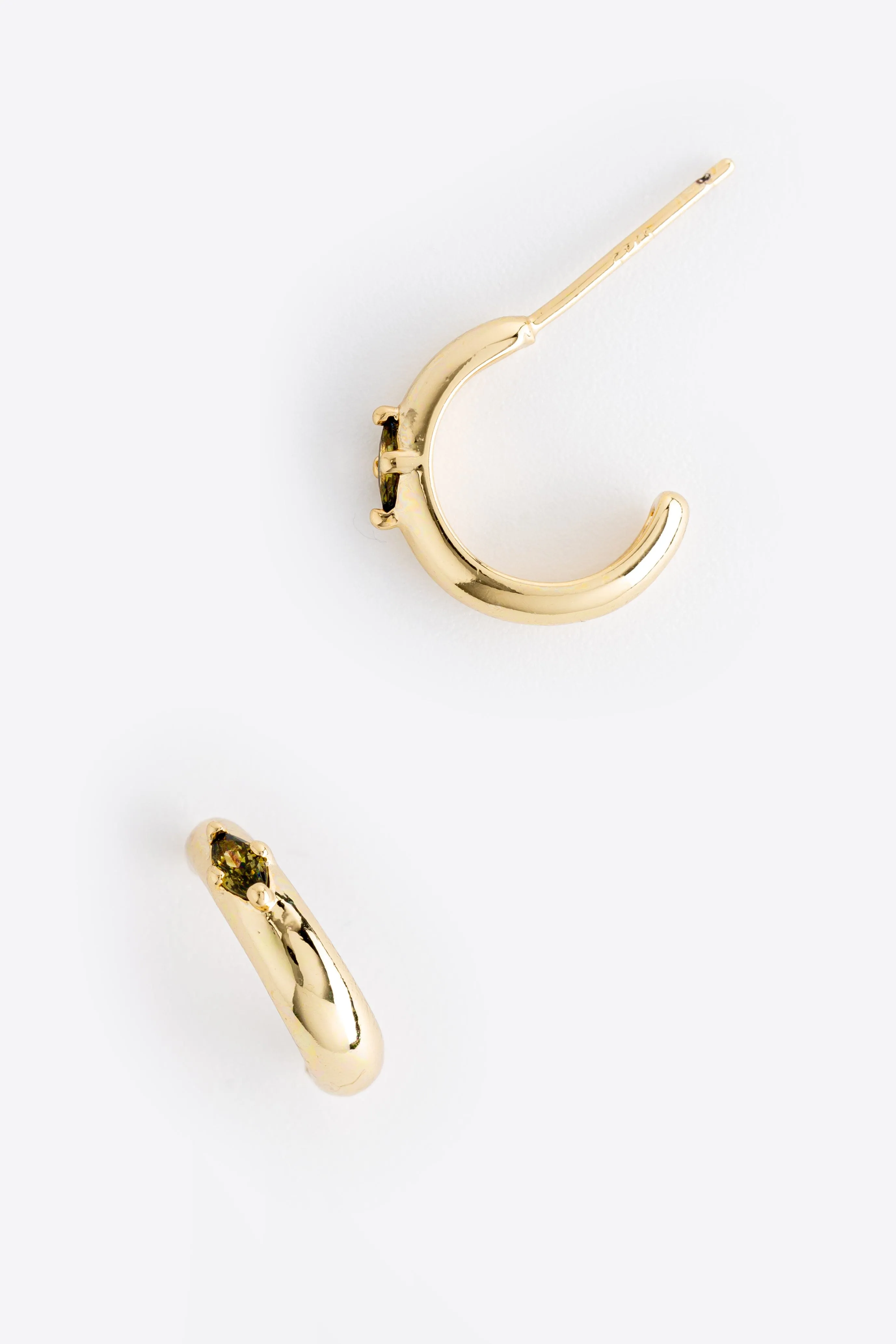 August Peridot J-Hoop Earrings