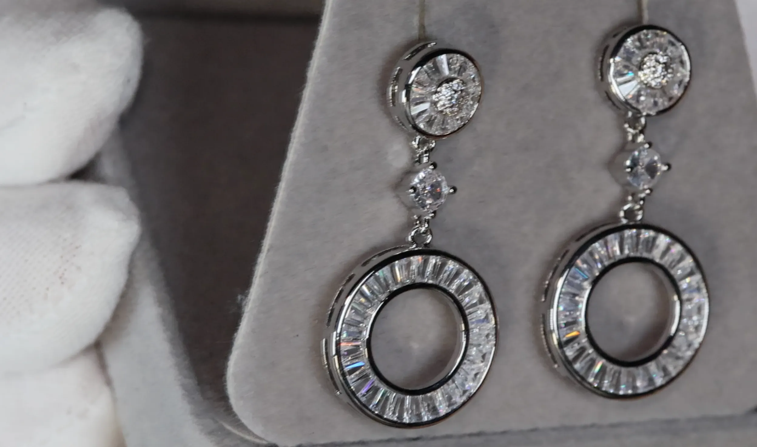 Baguette Diamond Hoop Earrings | Womens Baguette Diamond Earrings