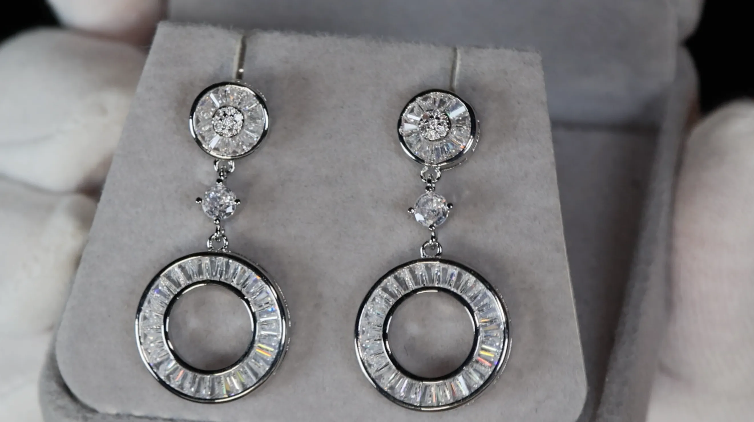 Baguette Diamond Hoop Earrings | Womens Baguette Diamond Earrings