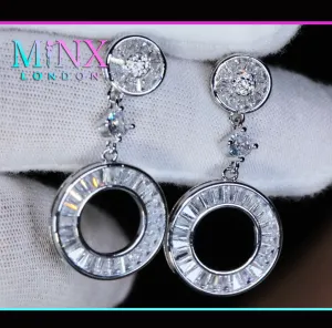 Baguette Diamond Hoop Earrings | Womens Baguette Diamond Earrings