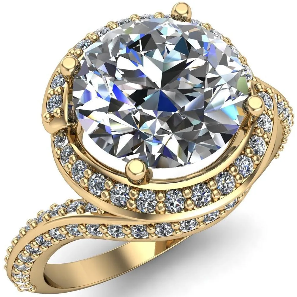 Baptiste Round Center Stone 4 Prong Diamond Halo Engagement Ring