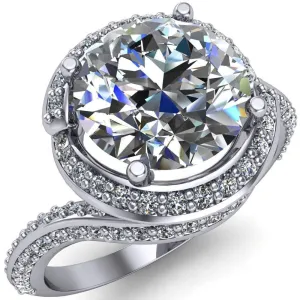 Baptiste Round Center Stone 4 Prong Diamond Halo Engagement Ring