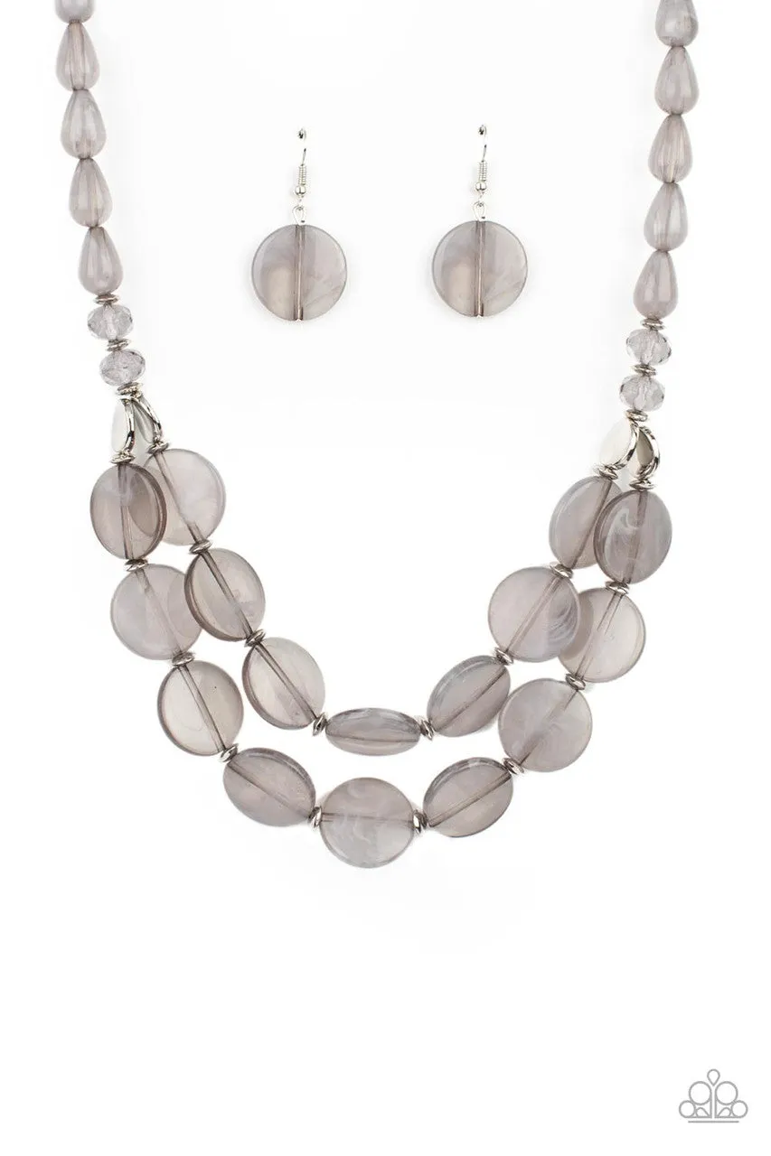 Beach Day Demure Silver Paparazzi Necklace