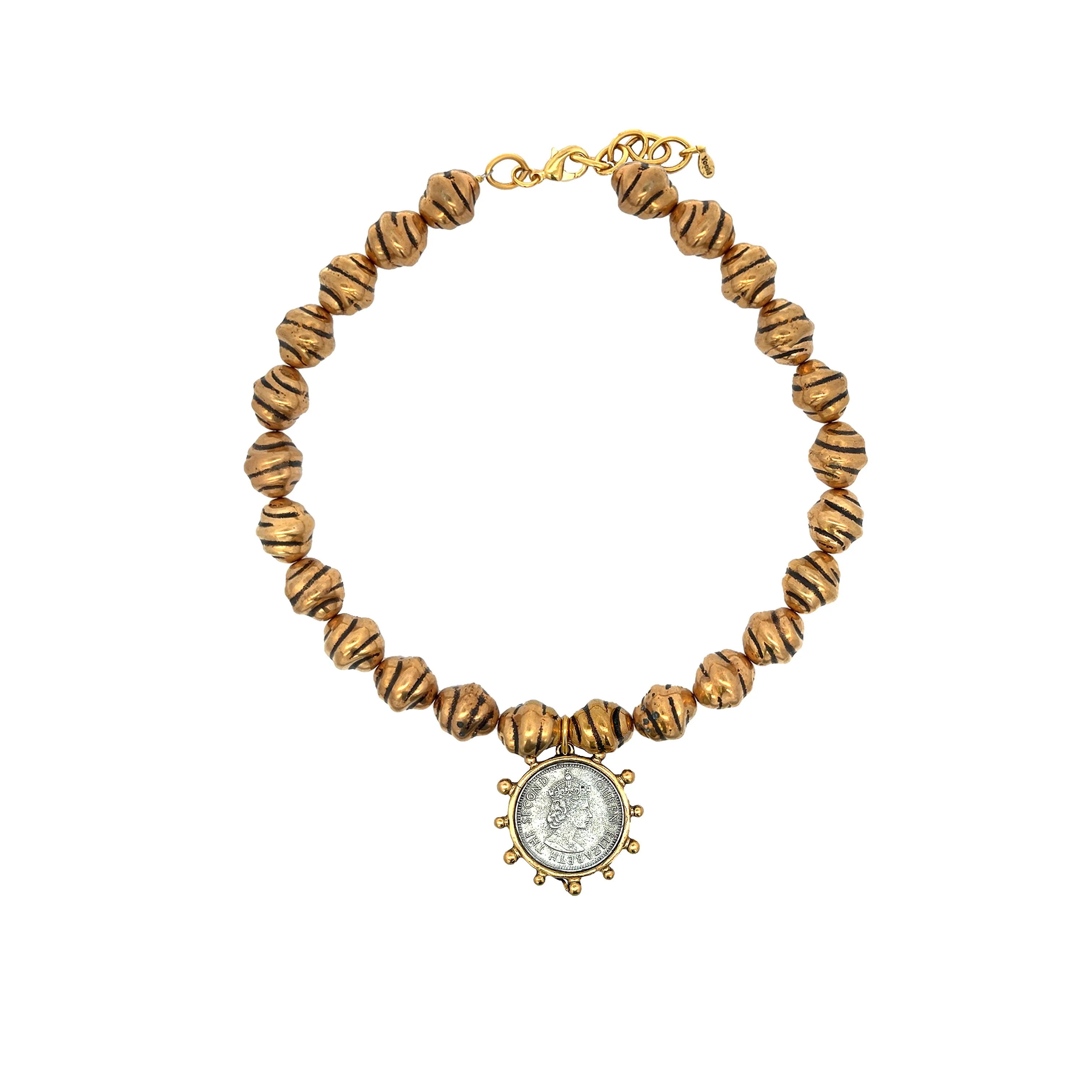 Beaded Coin Necklace