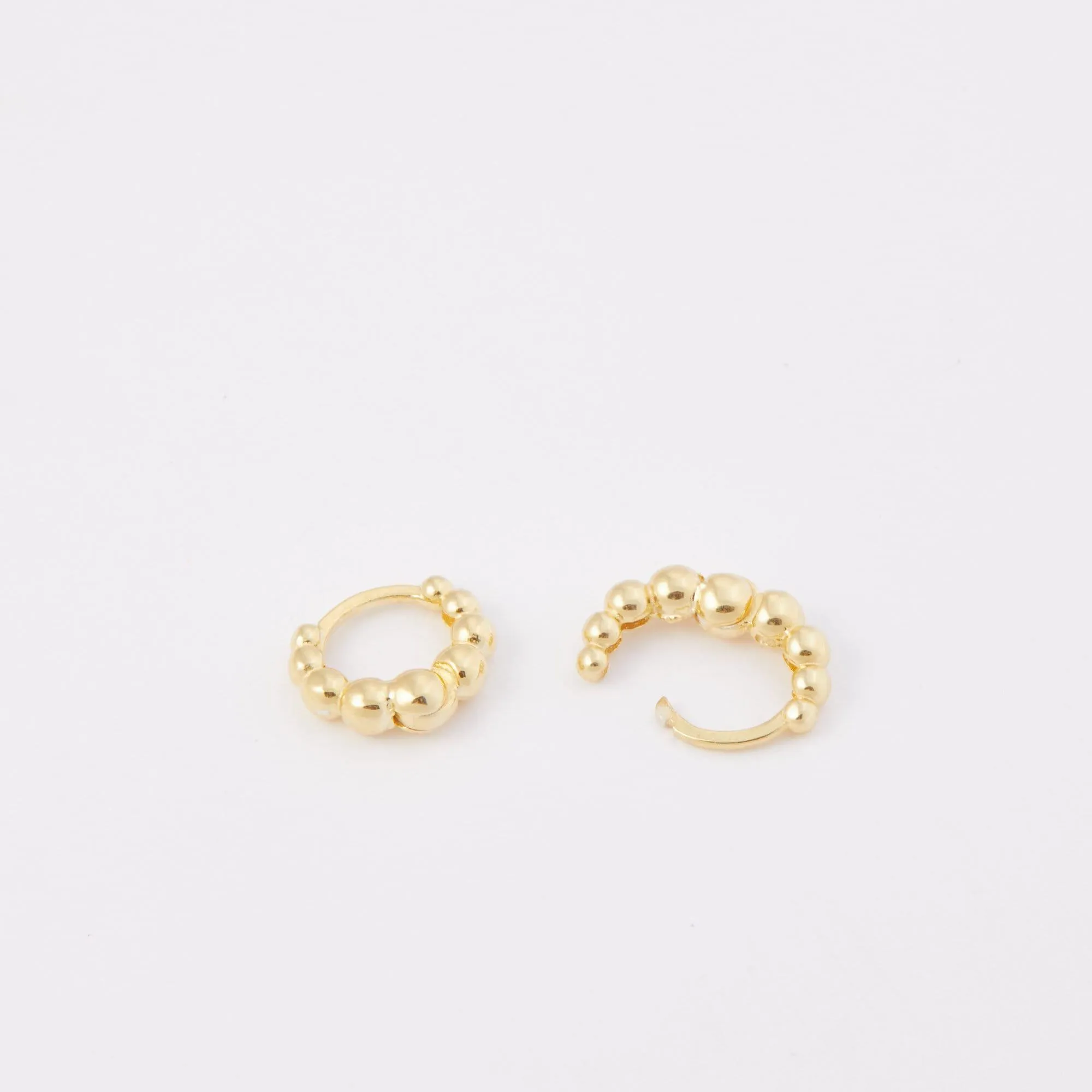 Beaded Hoop Earrings - 18K Gold Vermeil