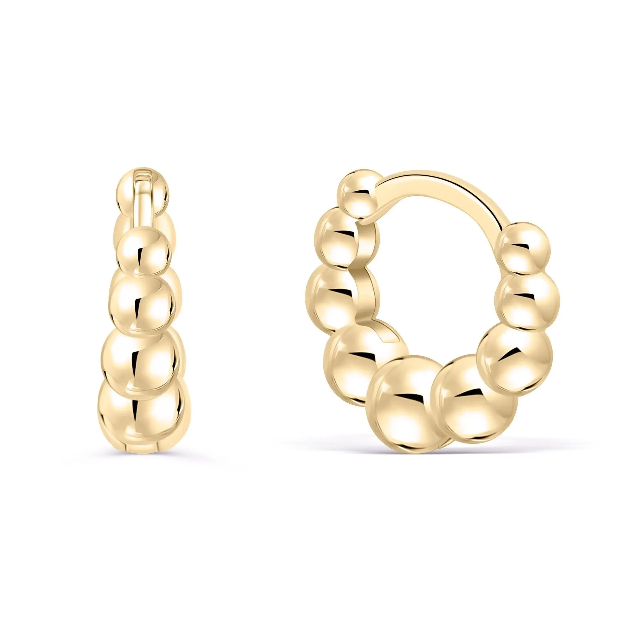 Beaded Hoop Earrings - 18K Gold Vermeil