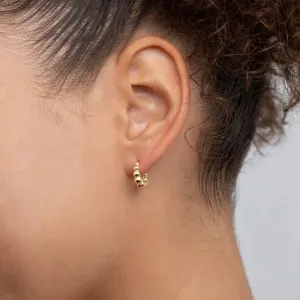 Beaded Hoop Earrings - 18K Gold Vermeil