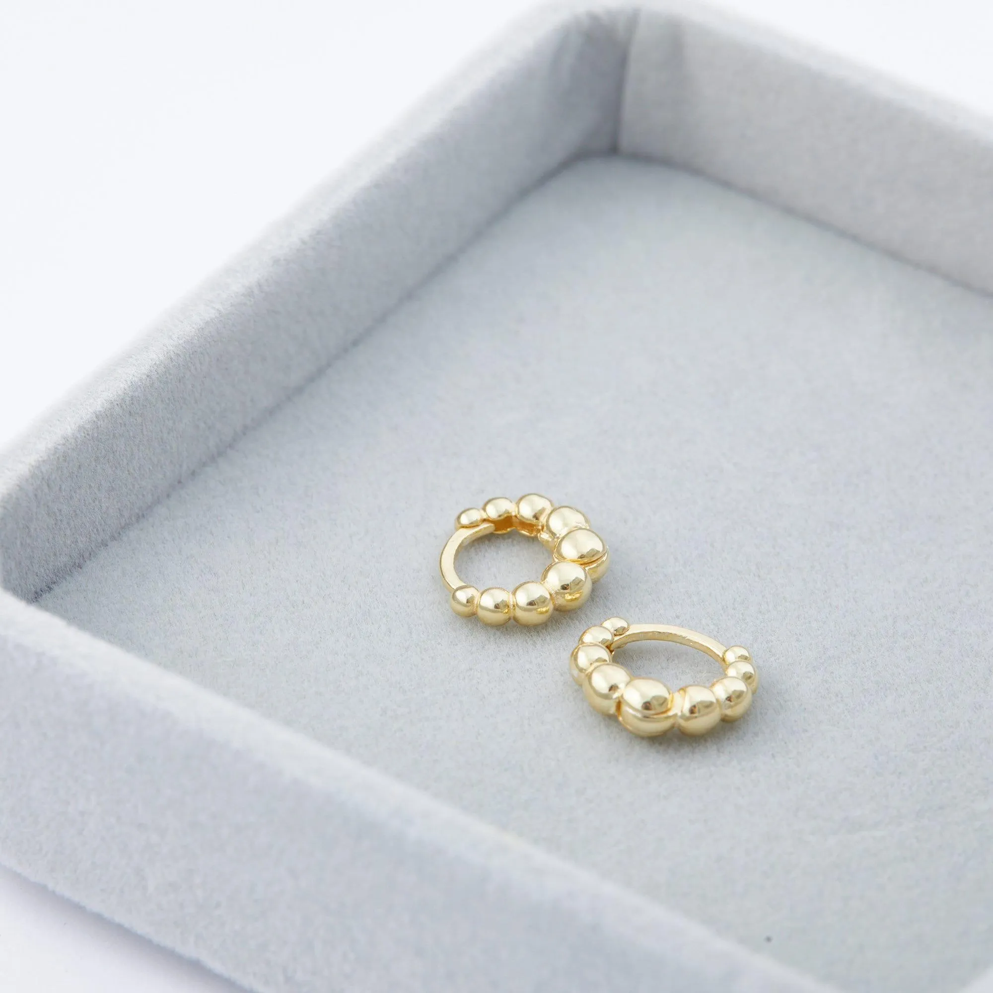 Beaded Hoop Earrings - 18K Gold Vermeil